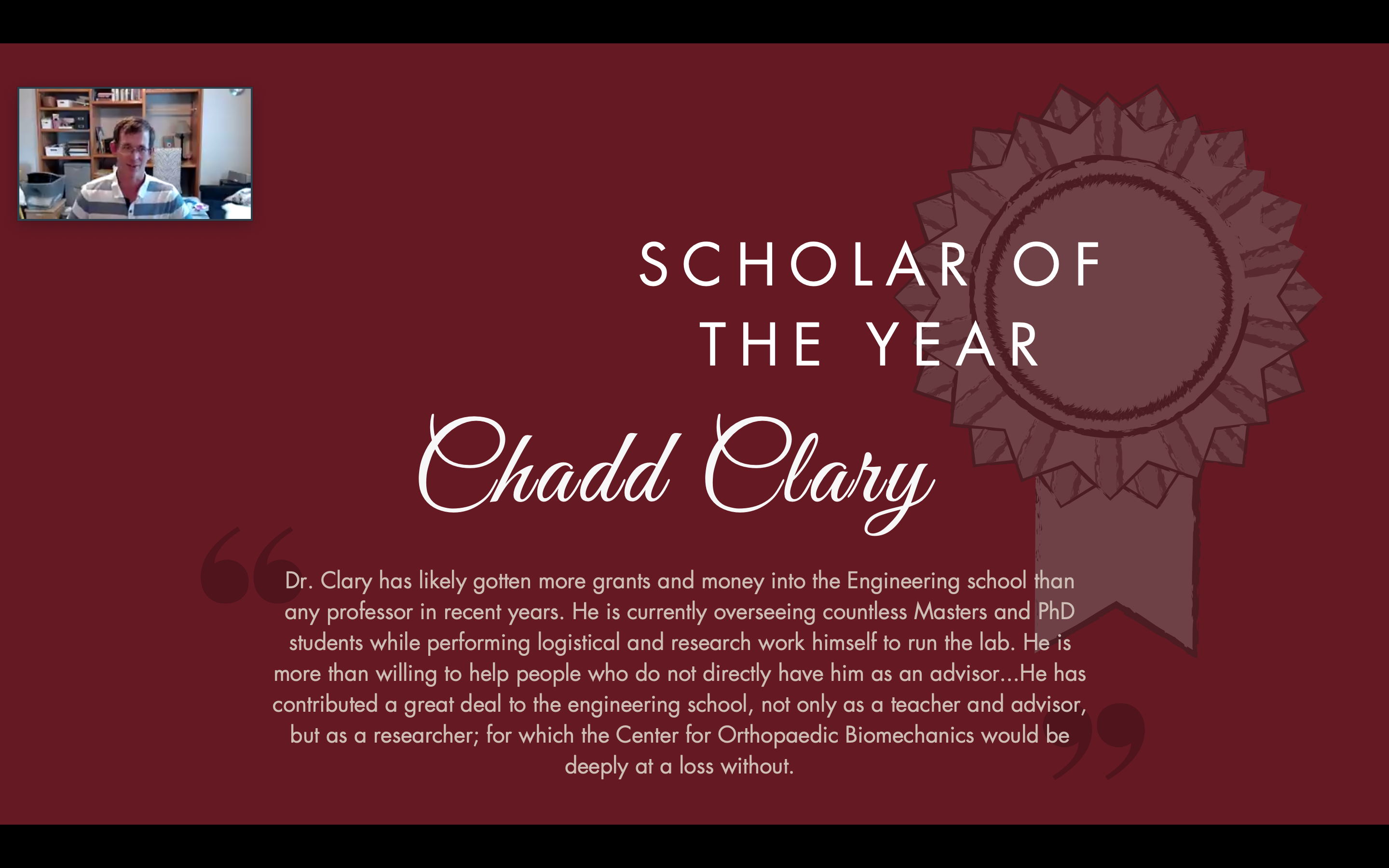 Scholar of the Year - Chadd Clary