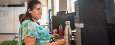 woman on computer