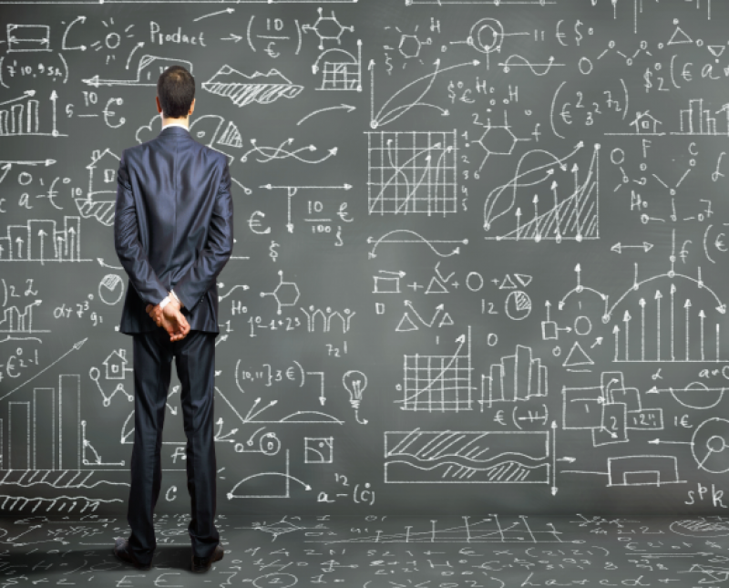 Student at blackboard