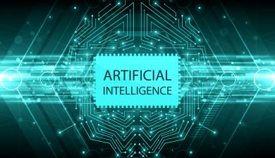 a cyan on black image that includes the words ARTIFICIAL INTELLIGENCE