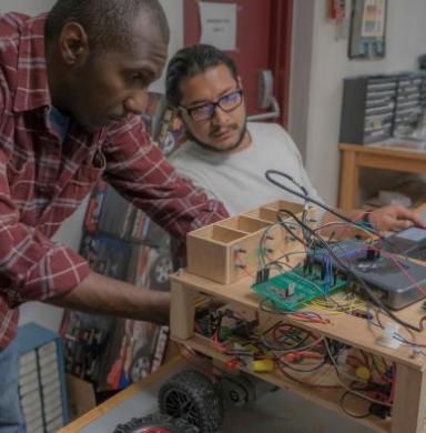 Students working on engineering project