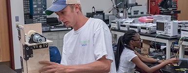 Student working in lab